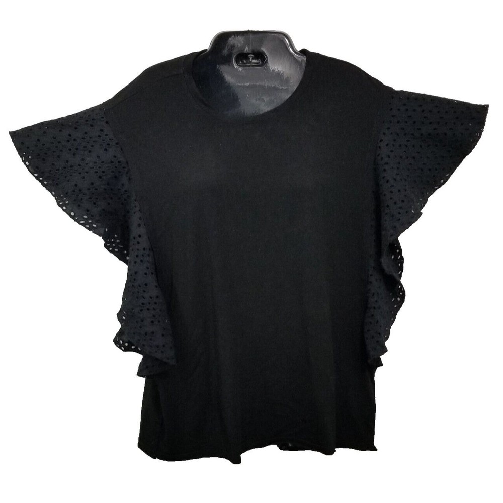 Dear John Size small floral short sleeve top With Eylet Sleeves